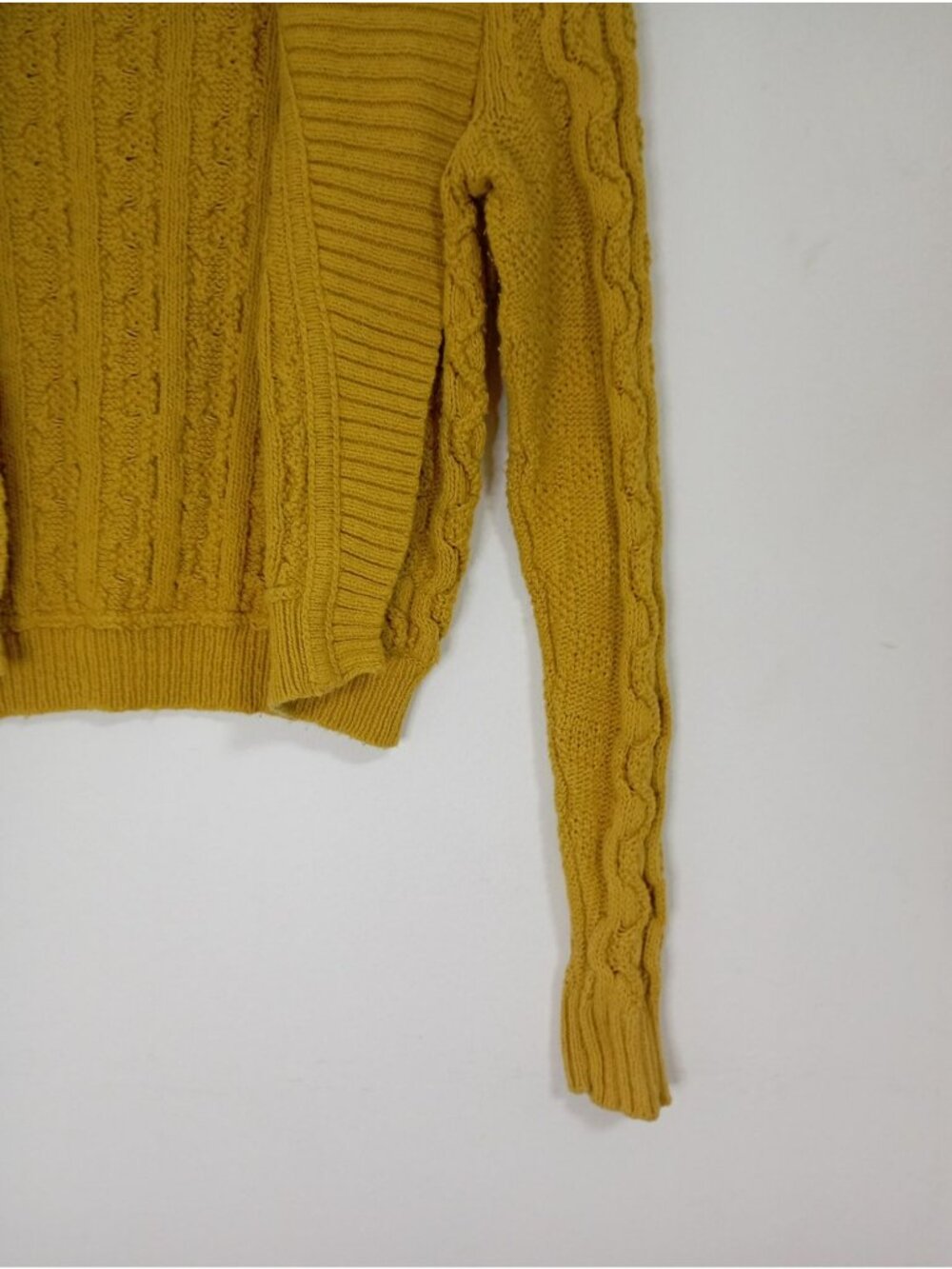 Anthropologie Sparrow Cable Knit Open Cardigan Sweater M Merino Wool Blend - Picture 6 of 10